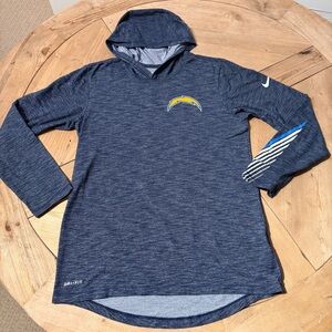 Nike Navy Blue Los Angeles LA Chargers Dri-FIT Hoodie Long Sleeve Top